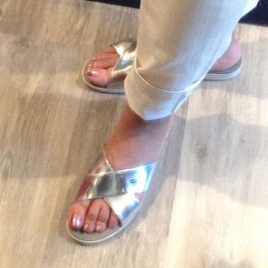 Silver Cole Haan Comfy Sandals